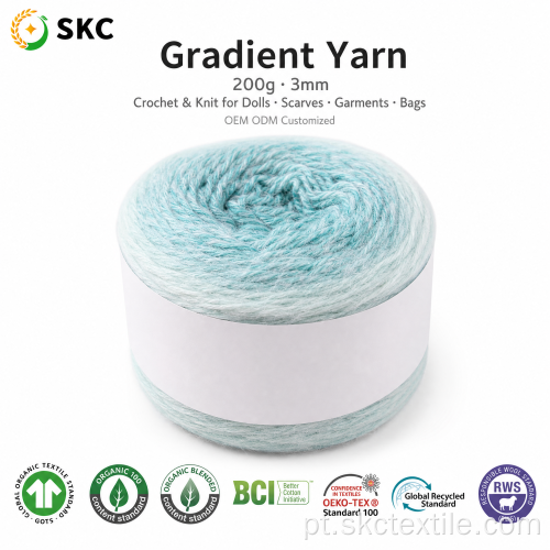 Fio gradiente fofo 200g 3mm fio de crochê macio para boneca amigurumi cachecol suéter bolsa faça você mesmo artesanato OEM ODM